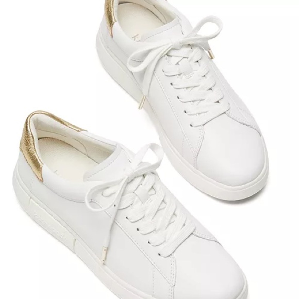 Kate Spade White and Gold Sneakers